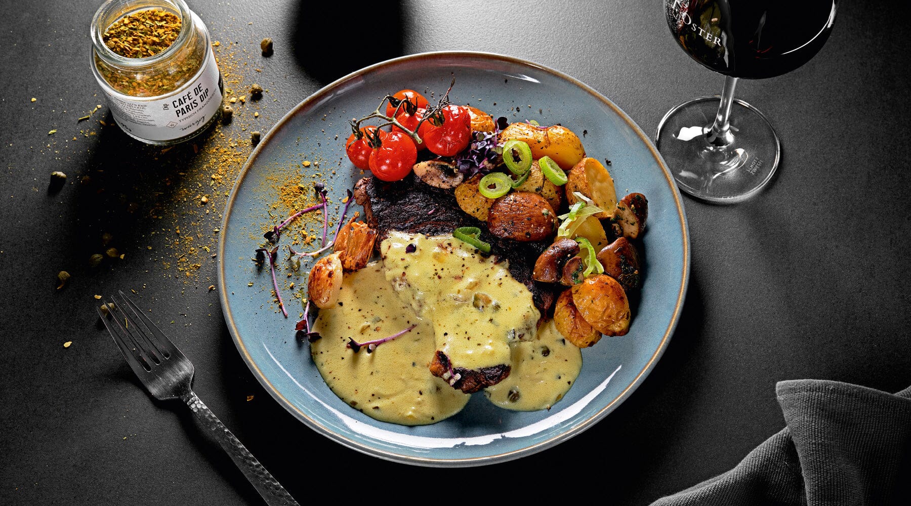 Entrecôte Rezept mit Kartoffel-Gemüse-Allerlei