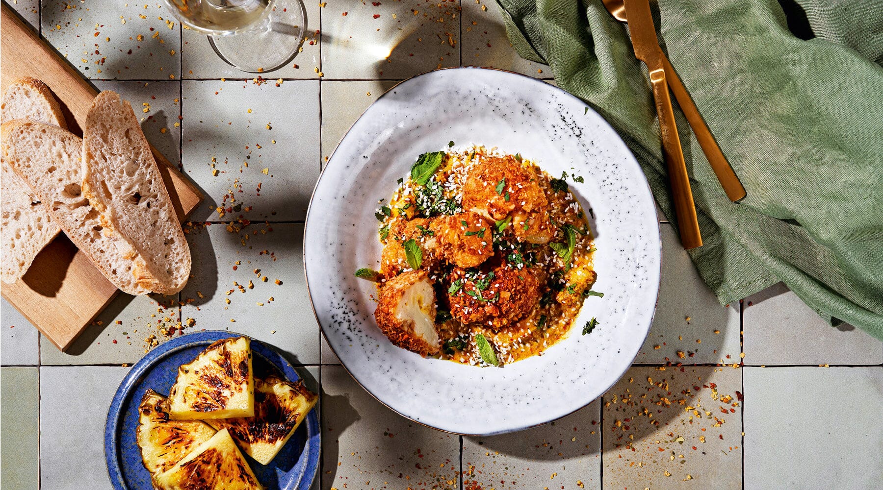 Gebackener Blumenkohl im Piña-Colada-Style