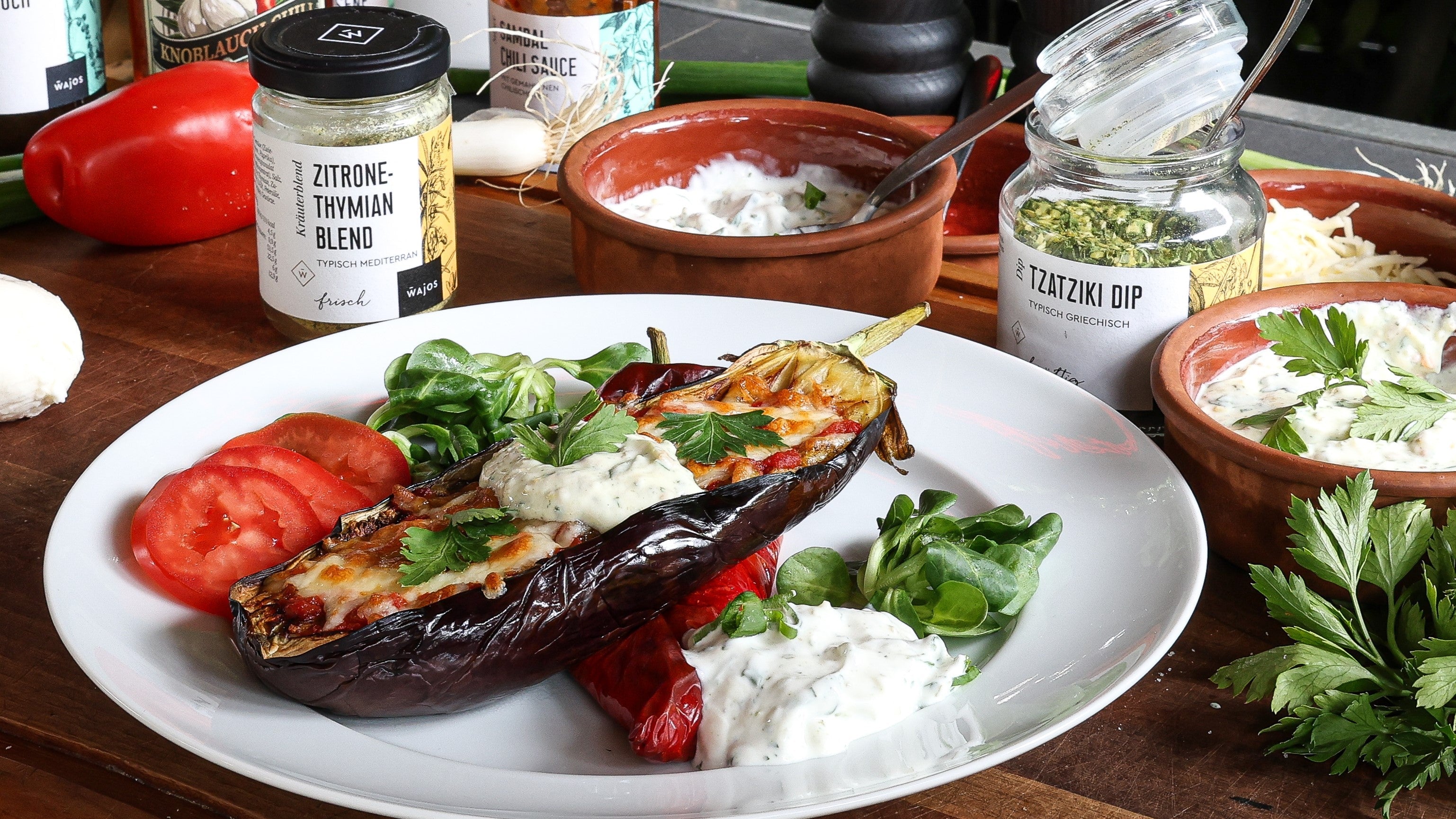 Aubergine aus dem Airfryer mit Dip
