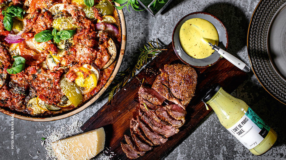 Ratatouille mit Rib-Eye-Steak Rezept