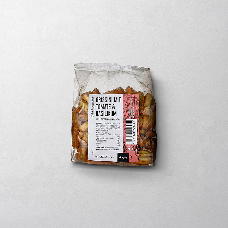 Grissini mit Tomate und Basilikum in der 200 g Tüte