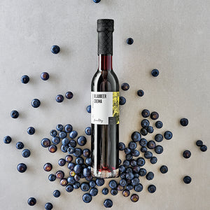 Blaubeer Crema dargestellt mit Aromen