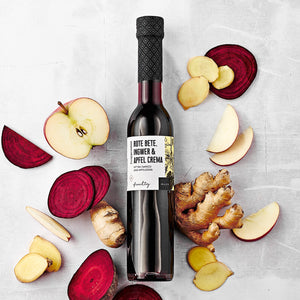 Rote Bete, Ingwer & Apfel Crema dargestellt mit Aromen