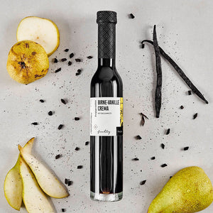 Birne-Vanille Crema dargestellt mit Aromen