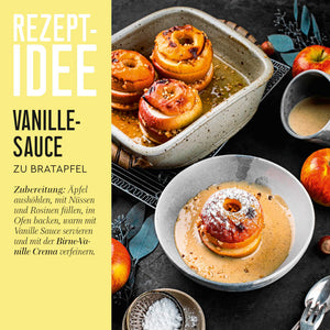 Birne-Vanille Crema Rezeptidee Bratapfel mit Vanille-Sauce