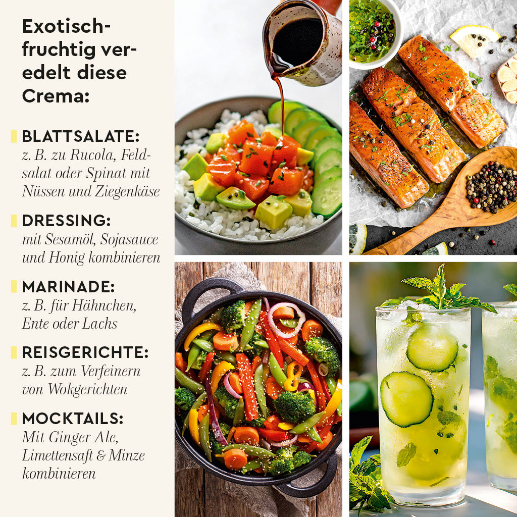 Yuzu-Pfirsich Crema Anwendungsideen