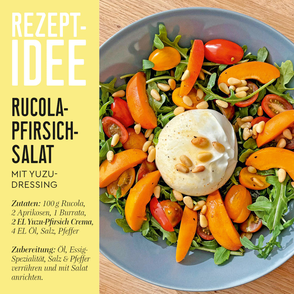 Yuzu-Pfirsich Crema Rezeptidee Rucola-Pfirsich Salat
