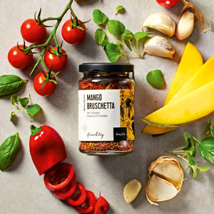 Mango Bruschetta dargestellt mit Aromen