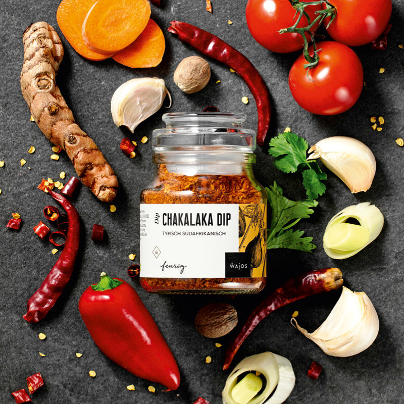 Chakalaka Dip dargestellt mit Aromen