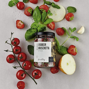 Erdbeer Bruschetta dargestellt mit Aromen