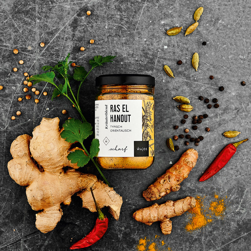 Ras el Hanout Blend dargestellt mit Aromen