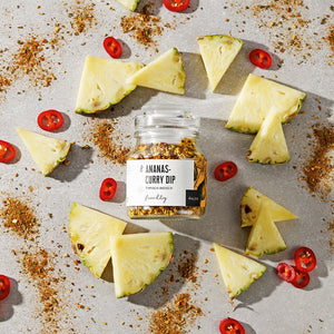 Ananas-Curry Dip dargestellt mit Aromen