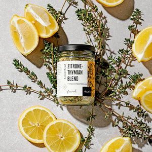 Zitrone-Thymian Blend dargestellt mit Aromen