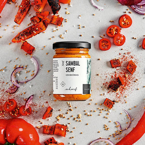 Sambal Senf dargestellt mit Aromen
