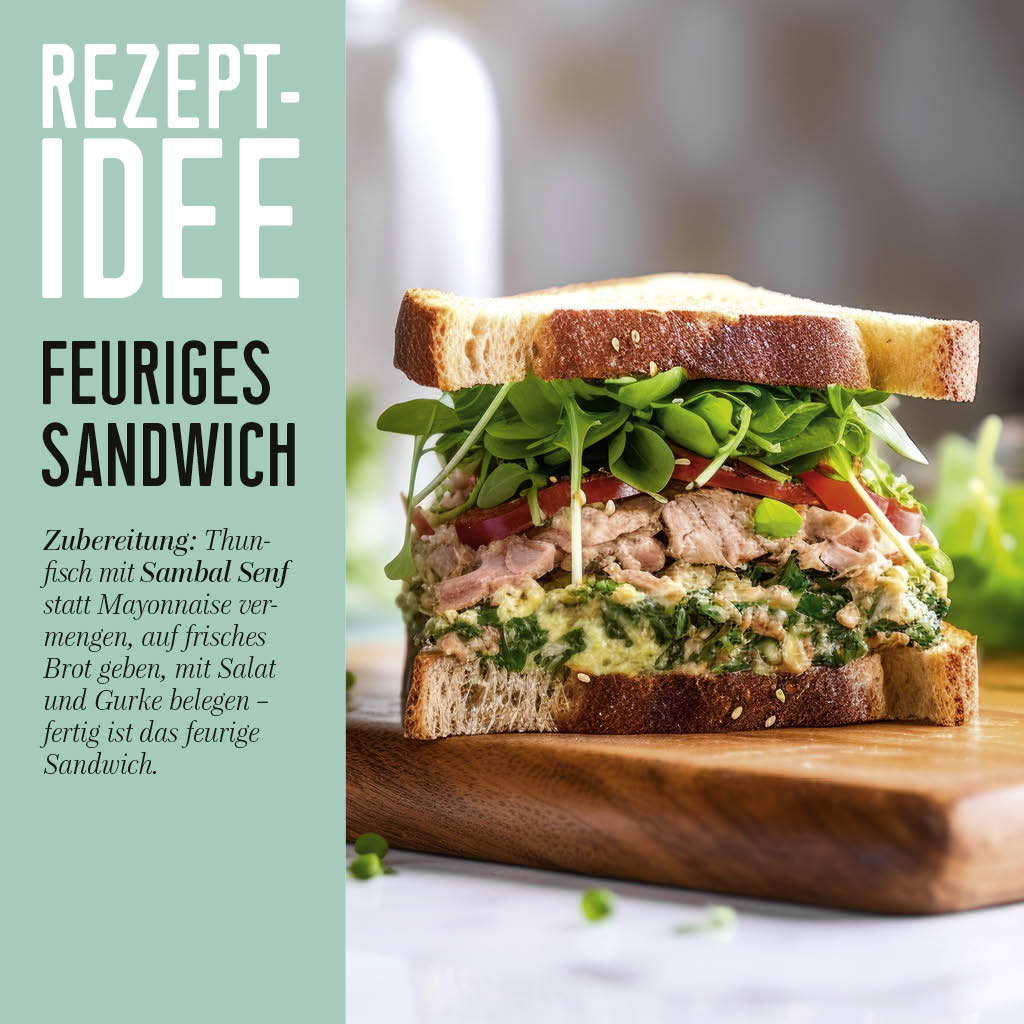 Sambal Senf Rezeptidee feuriges Sandwich