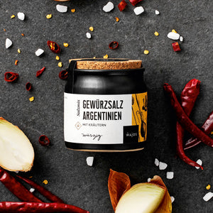 Gewürzsalz Argentinien dargestellt mit Aromen
