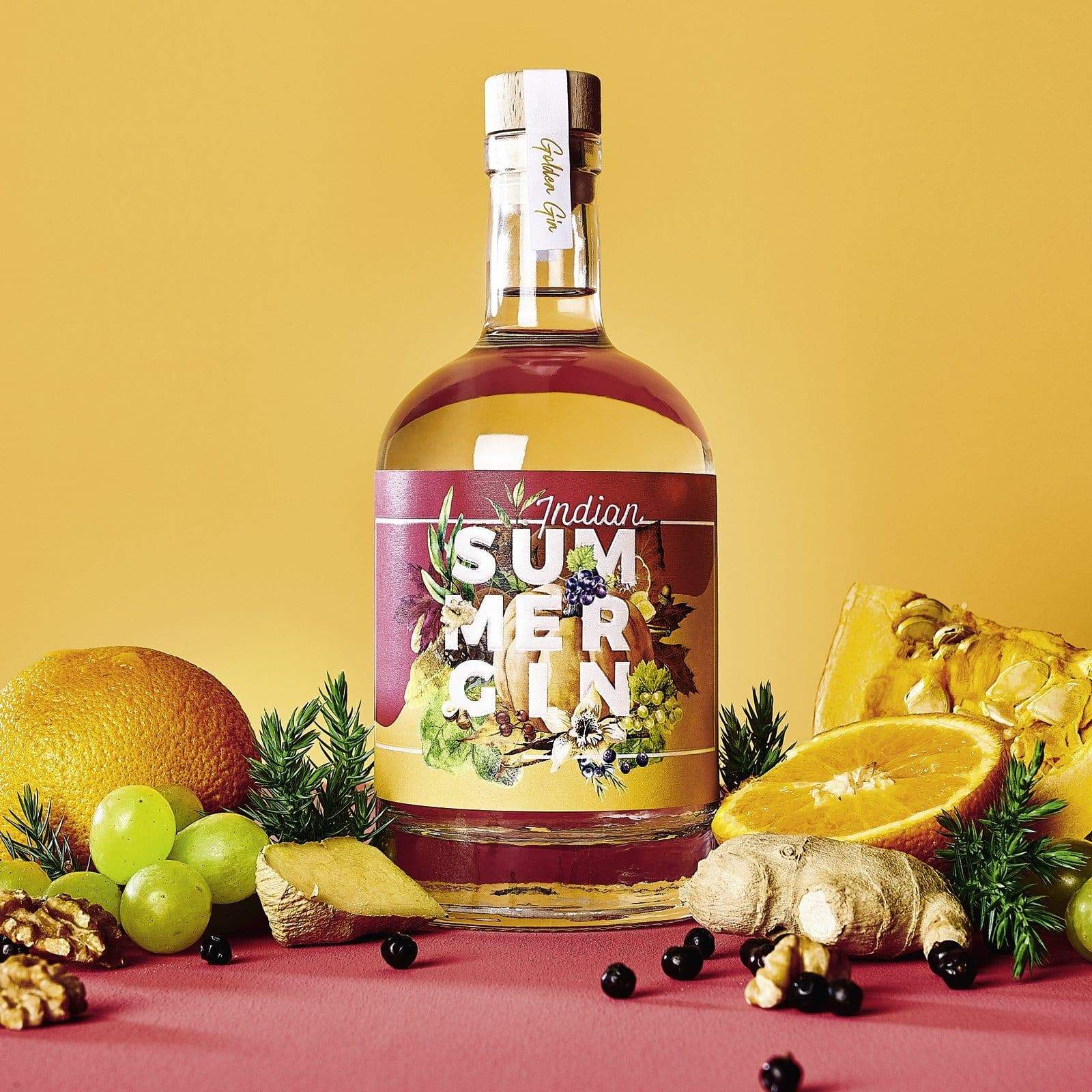 Indian Summer Gin dargestellt mit Aromen