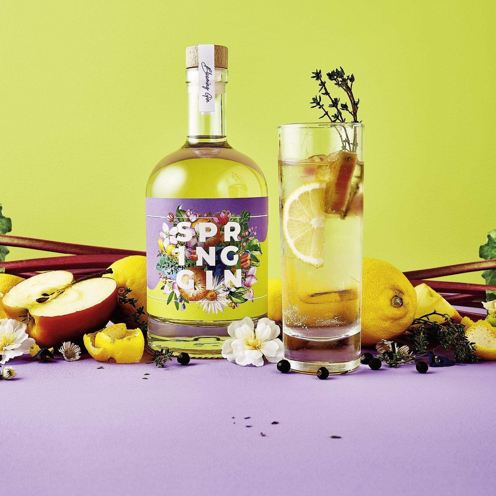 Spring Gin dargestellt als Gin Tonic im Cocktailglas