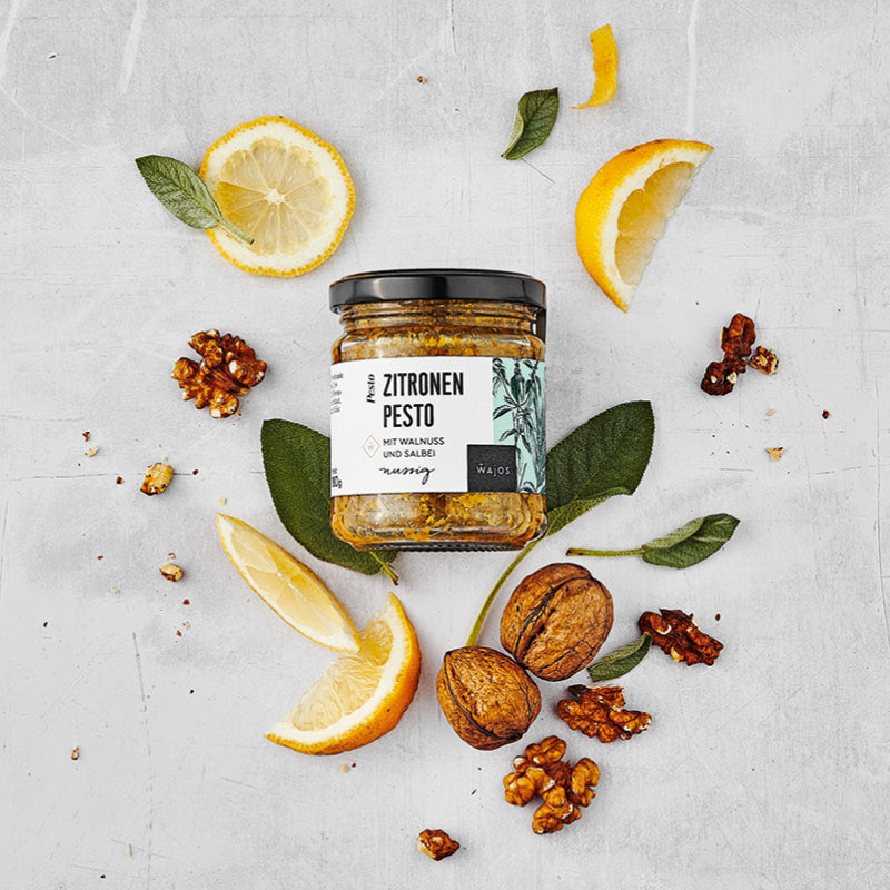 Zitronen Pesto dargestellt mit Aromen