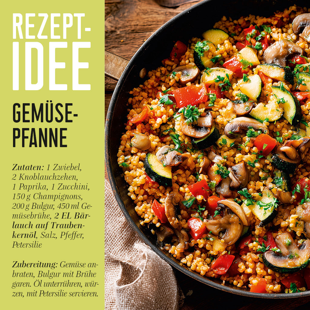 Bärlauch auf Traubenkernöl Rezeptidee Gemüse-Pfanne