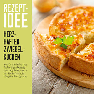 Brat- und Backoel Rezeptidee herzhafter Zwiebelkuchen