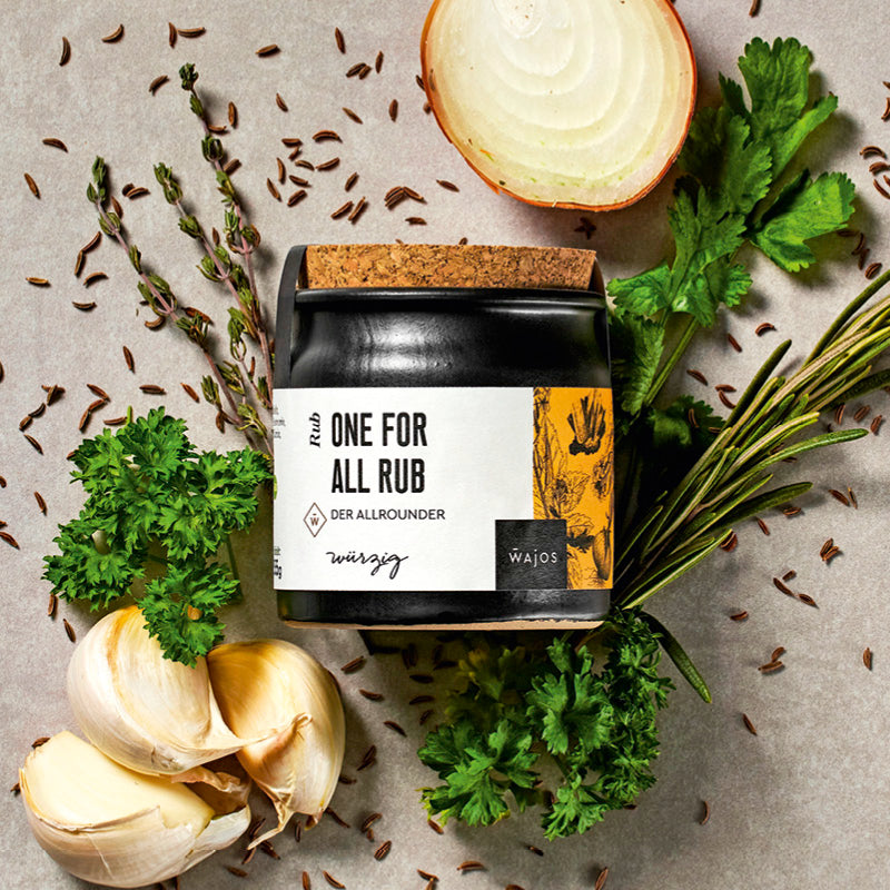One for all Rub dargestellt mit Aromen
