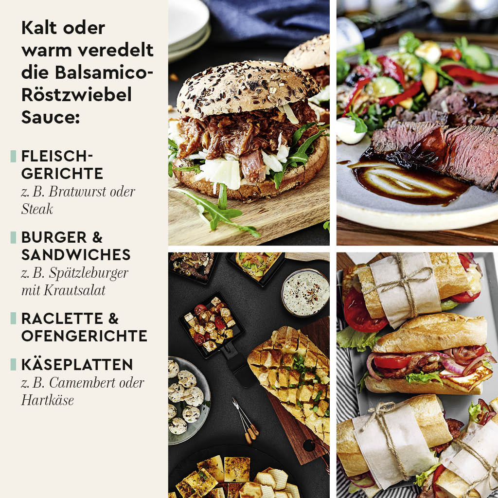 Balsamico Röstzwiebel Sauce Anwendungsideen