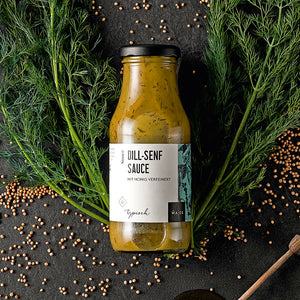 Dill-Senf Sauce dargestellt mit Aromen