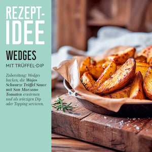 Wajos Schwarzer Trüffel Ketchup Rezeptidee Wedges mit Ketchup