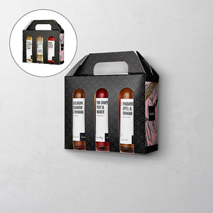 6 Tonic Sirups in 40 ml Flaschen in Geschenkkartonage Abbildung Vorder- und Rückseite