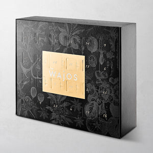 Wajos Spirituosen Adventskalender in schwarzer Kartonage - 24 Spezialitäten in 40 ml Flaschen