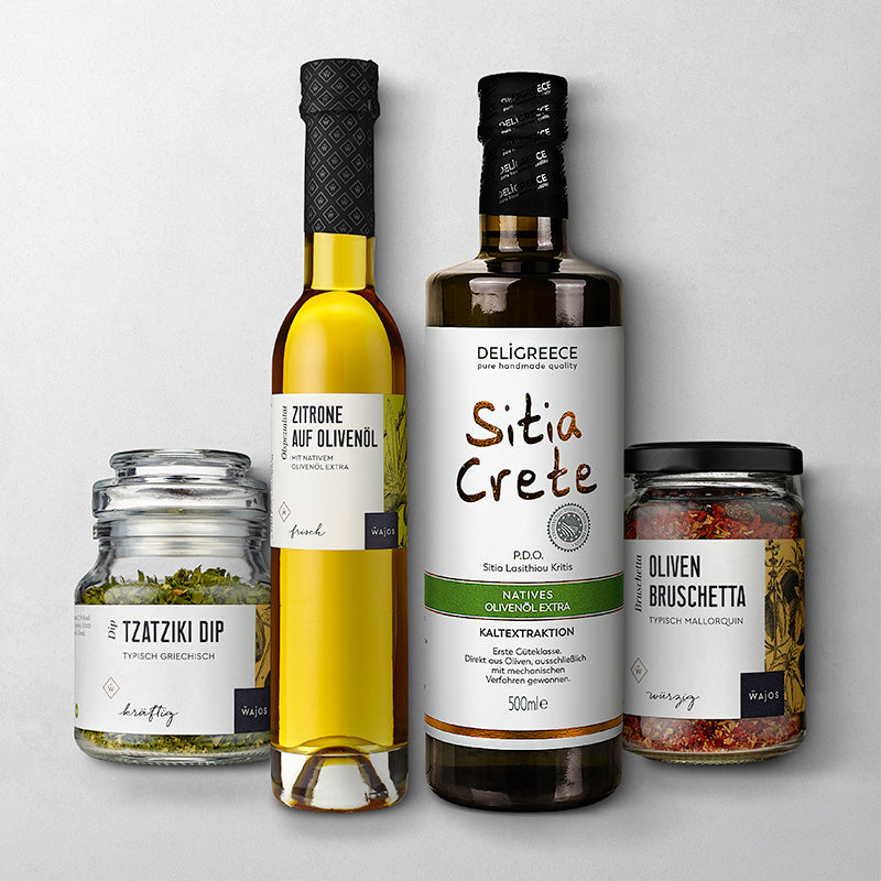 Set mit griechischen Spezialitäten