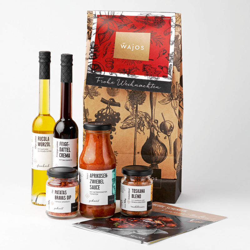 Geschenkset Weihnachten stehend - 5 Produkte Geschenktüte und Rezeptflyer