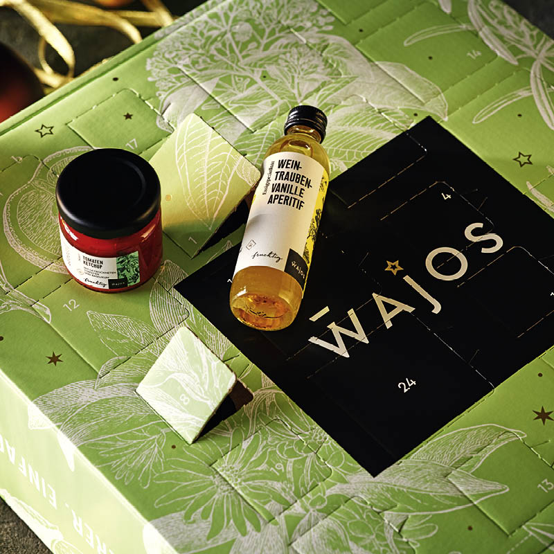 Adventskalender Küche vegan Nahaufnahmne mit geöffnetem Türchen