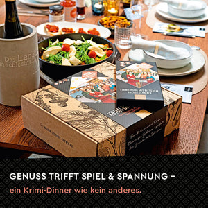 Wajos Krimi Dinner Box auf Tisch