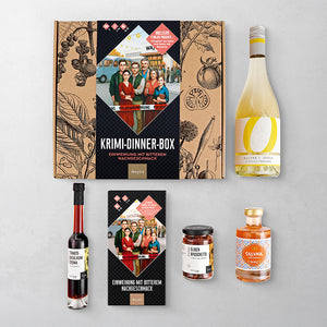 Wajos Krimi Dinner Box mit Produkten