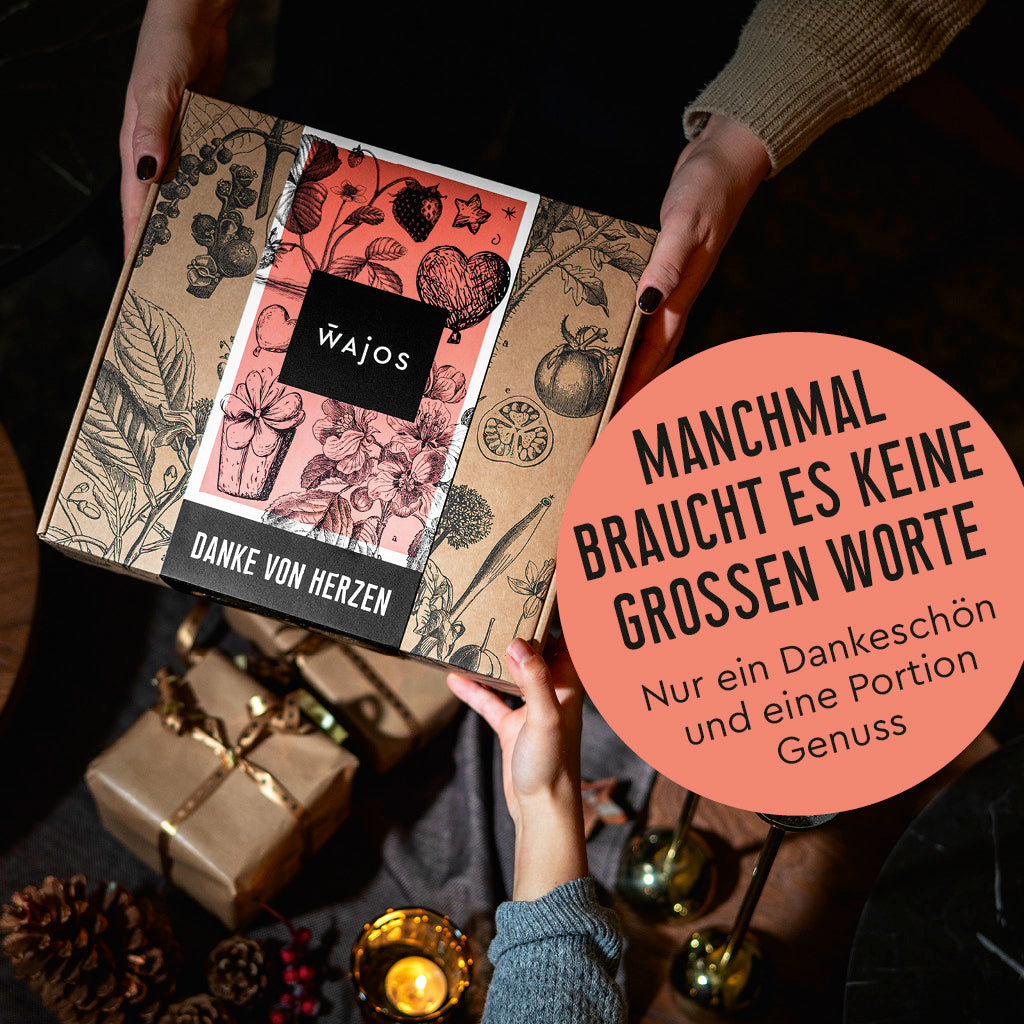 Wajos Geschenkbox Danke von Herzen Geschenkeübergabe