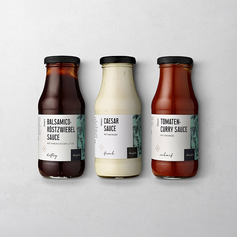 Saucen-Set mit 3 Saucen in 245 ml Flasche