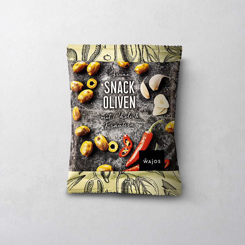Oliven Grün mit Chili & Kräutern in 70 g Packung