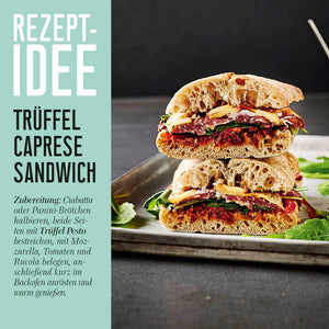 Trüffel Pesto Rezeptidee Trüffel Caprese Sandwich