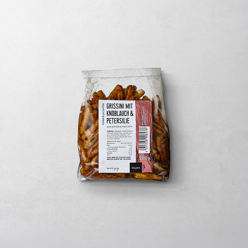 Grissini mit Knoblauch & Petersilie in der 200 g Tüte