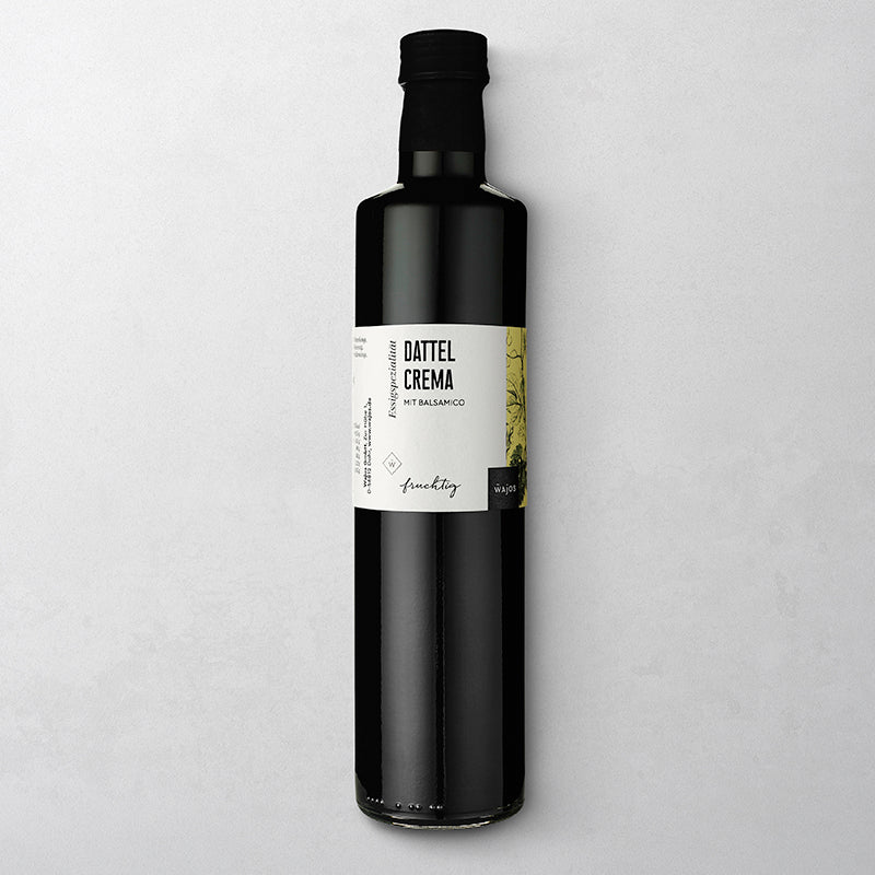 Wajos Dattel Crema in der 500ml Flasche. 