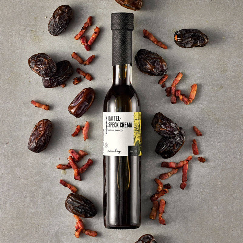 Dattel-Speck Crema dargestellt mit Aromen
