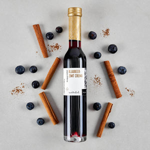 Blaubeer-Zimt Crema dargestellt mit Aromen