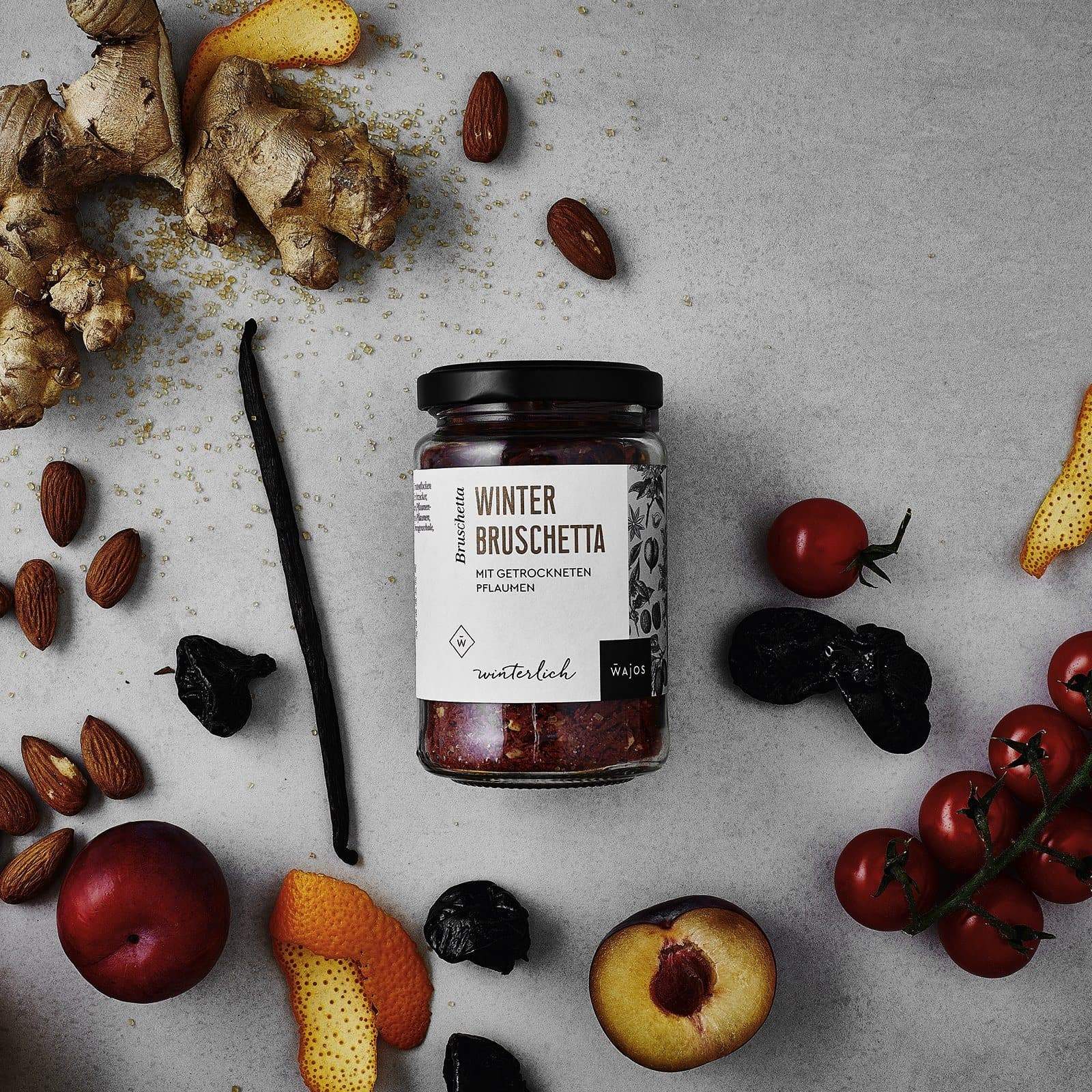 Winter Bruschetta dargestellt mit Aromen