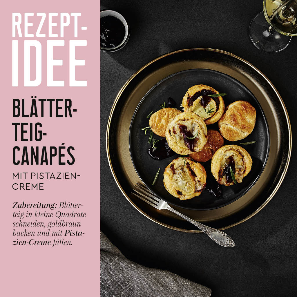 Pistazien Creme Rezeptidee Blaetterteig Canapés