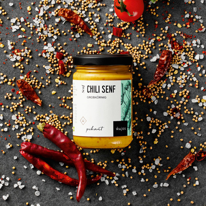 Chili Senf dargestellt mit Aromen