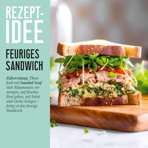 Sambal Senf Rezeptidee feuriges Sandwich