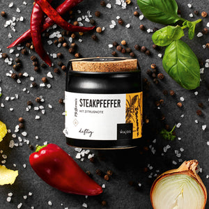Steakpfeffer dargestellt mit Aromen