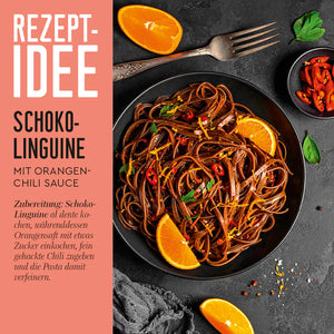 Linguine Rezeptidee Schoko-Linguine mit Orangen-Chili Sauce